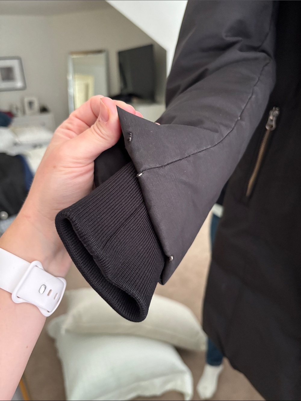 Mackage Black Puffer Jacket with Fur Trim and Hood - Picture 10 of 13